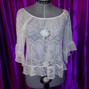 Adorable vintage fairy fairie stretchy lace top!